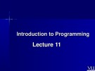 Lecture Introduction to Programming: Lesson 11