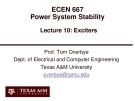 Lecture Power system stability - Lesson 10: Exciters