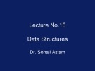 Lecture Data Structures: Lesson 16