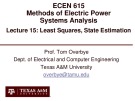 Lecture Methods of Electric power systems analysis - Lesson 15: Least squares, state estimation