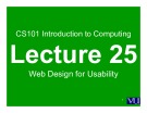Lecture Introduction to computing - Lesson 25: Web design for usability