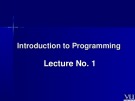 Lecture Introduction to Programming: Lesson 1