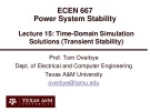 Lecture Power system stability - Lesson 15: Time-Domain Simulation Solutions (Transient Stability)