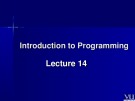 Lecture Introduction to Programming: Lesson 14