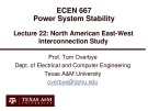 Lecture Power system stability - Lesson 22: North American East-West Interconnection Study