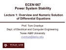Lecture Power system stability - Lesson 1: Overview and Numeric Solution of Differential Equations
