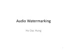Lecture Steganography: Audio watermarking - Ho Dac Hung
