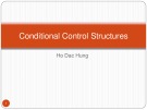 Lecture Java programming language: Conditional Control Structures - Ho Dac Hung