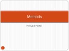 Lecture Java programming language: Methods - Ho Dac Hung