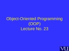Lecture Object-Oriented programming - Lesson 23: Date class