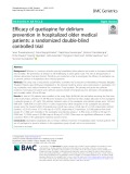 Efficacy of quetiapine for delirium prevention in hospitalized older medical patients: A randomized double-blind controlled trial