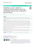 Establishing content validity for a composite activities-specific risk of falls scale: Linkage between fear of falling and physical activity