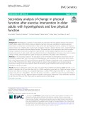 Secondary analysis of change in physical function after exercise intervention in older adults with hyperkyphosis and low physical function