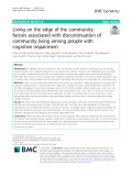 Living on the edge of the community: factors associated with discontinuation of community living among people with cognitive impairment