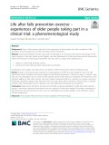 Life after falls prevention exercise – experiences of older people taking part in a clinical trial: A phenomenological study