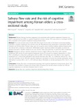 Salivary flow rate and the risk of cognitive impairment among Korean elders: A crosssectional study
