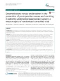 Dexamethasone versus ondansetron in the prevention of postoperative nausea and vomiting in patients undergoing laparoscopic surgery: A meta-analysis of randomized controlled trials