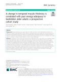 A change in temporal muscle thickness is correlated with past energy adequacy in bedridden older adults: A prospective cohort study