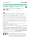 Association of body mass index and waist circumference with high blood pressure in older adults