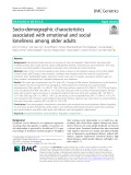 Socio-demographic characteristics associated with emotional and social loneliness among older adults