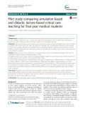 Pilot study comparing simulation-based and didactic lecture-based critical care teaching for final-year medical students