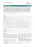 Therapeutic plasma exchange as rescue therapy in severe sepsis and septic shock: Retrospective observational single-centre study of 23 patients