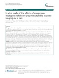 In vivo study of the effects of exogenous hydrogen sulfide on lung mitochondria in acute lung injury in rats