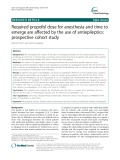Required propofol dose for anesthesia and time to emerge are affected by the use of antiepileptics: Prospective cohort study