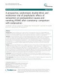A prospective, randomized, double-blind, and multicenter trial of prophylactic effects of ramosetron on postoperative nausea and vomiting (PONV) after craniotomy: Comparison with ondansetron