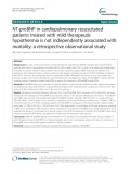 NT-proBNP in cardiopulmonary resuscitated patients treated with mild therapeutic hypothermia is not independently associated with mortality: A retrospective observational study