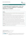 A nationwide postal questionnaire survey: The presence of airway guidelines in anaesthesia department in Sweden