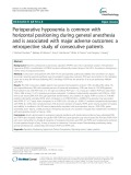 Perioperative hypoxemia is common with horizontal positioning during general anesthesia and is associated with major adverse outcomes: A retrospective study of consecutive patients