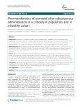 Pharmacokinetics of tramadol after subcutaneous administration in a critically ill population and in a healthy cohort