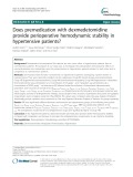 Does premedication with dexmedetomidine provide perioperative hemodynamic stability in hypertensive patients?