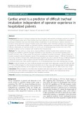 Cardiac arrest is a predictor of difficult tracheal intubation independent of operator experience in hospitalized patients