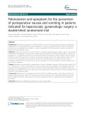 Palonosetron and aprepitant for the prevention of postoperative nausea and vomiting in patients indicated for laparoscopic gynaecologic surgery: A double-blind randomised trial