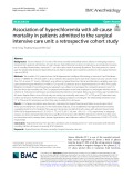 Association of hyperchloremia with all-cause mortality in patients admitted to the surgical intensive care unit: A retrospective cohort study