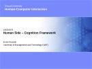 Lecture Human-Computer interaction - Lesson 6: Human side – Cognition framework