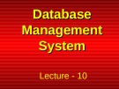 Lecture Database management systems: Lesson 10