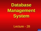 Lecture Database management systems: Lesson 28