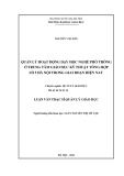 Luận văn Thạc sĩ Quản lý giáo dục: Quản lý hoạt động dạy học nghề phổ thông ở Trung tâm Giáo dục kỹ thuật tổng hợp số 5 Hà Nội trong giai đoạn hiện nay