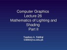 Lecture Computer graphics - Lesson 26: Mathematics of lightning and shading (Part 2)