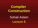 Lecture Compiler construction: Lesson 8 - Sohail Aslam