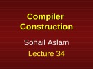 Lecture Compiler construction: Lesson 34 - Sohail Aslam