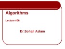 Lecture Design and Analysis of Algorithms: Lecture 6 - Dr. Sohail Aslam