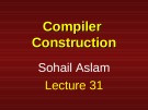 Lecture Compiler construction: Lesson 31 - Sohail Aslam