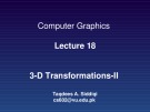 Lecture Computer graphics - Lesson 18: 3-D transformations II