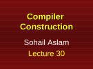 Lecture Compiler construction: Lesson 30 - Sohail Aslam