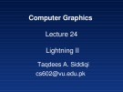 Lecture Computer graphics - Lesson 24: Lightning II