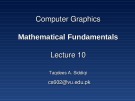 Lecture Computer graphics - Lesson 10: Mathematical fundamentals